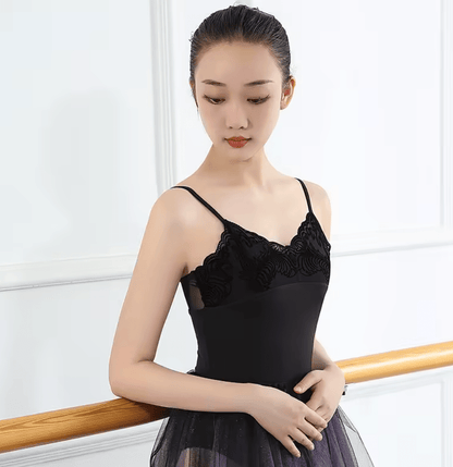 Camisole Leotard With Flock Detail - THE COLLECTIVE DANCEWEARCamisole Leotard With Flock DetailmLeotardTHE COLLECTIVE DANCEWEAR