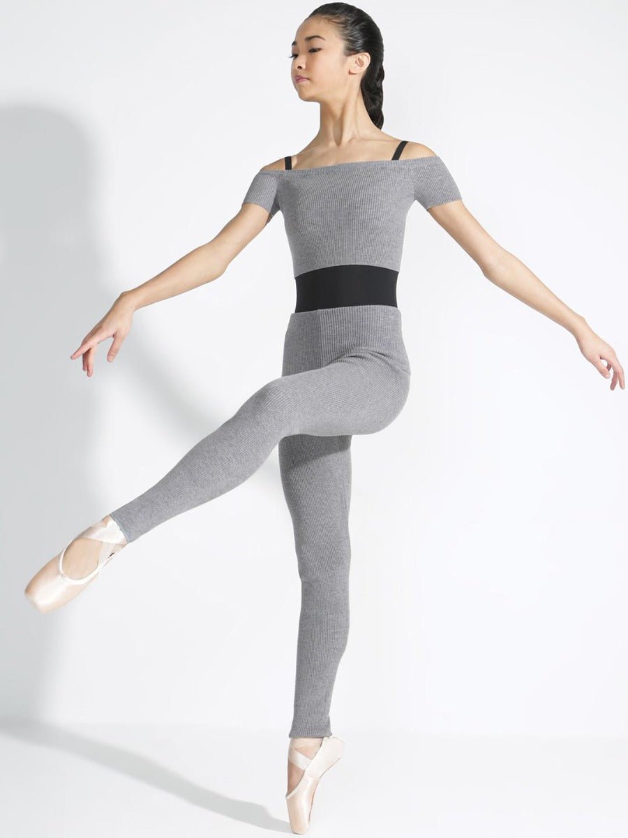 THE COLLECTIVE DANCEWEAR Capezio Ribbed Sweater Legging - Grey#mwarm upsTHE COLLECTIVE DANCEWEAR