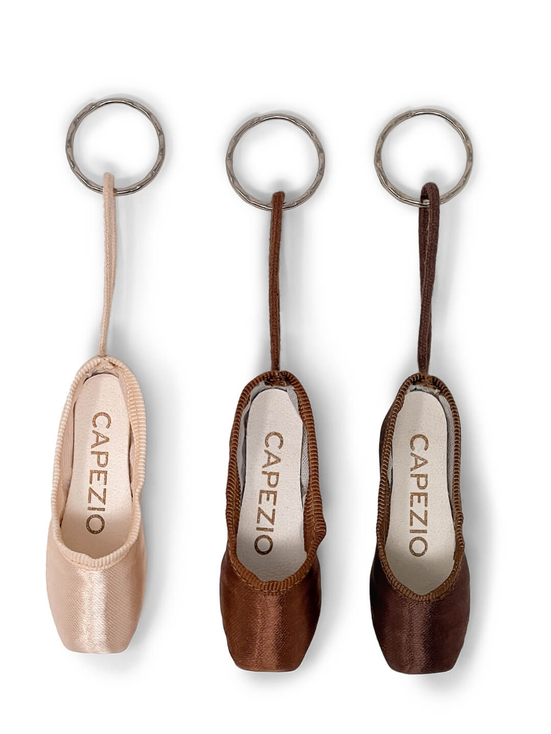 Capezio Pointe Shoe Keyring - Coffee