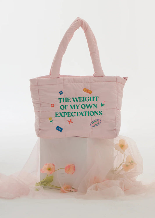 Cloud & VIctory The Weight Of My Expectations Puffer Tote Bag - Blush Pink - THE COLLECTIVE DANCEWEARCloud & VIctory The Weight Of My Expectations Puffer Tote Bag - Blush PinkmLeotardTHE COLLECTIVE DANCEWEAR