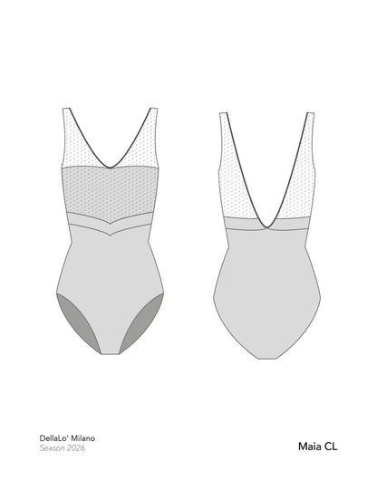 Dellalo Milano Maia CL Leotard 2026 - Silver - THE COLLECTIVE DANCEWEARDellalo Milano Maia CL Leotard 2026 - SilvermLeotardTHE COLLECTIVE DANCEWEAR