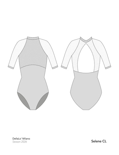 Dellalo Milano Selene 3/4 Sleeve Leotard CL 2026 - Elisir - THE COLLECTIVE DANCEWEARDellalo Milano Selene 3/4 Sleeve Leotard CL 2026 - ElisirmLeotardTHE COLLECTIVE DANCEWEAR