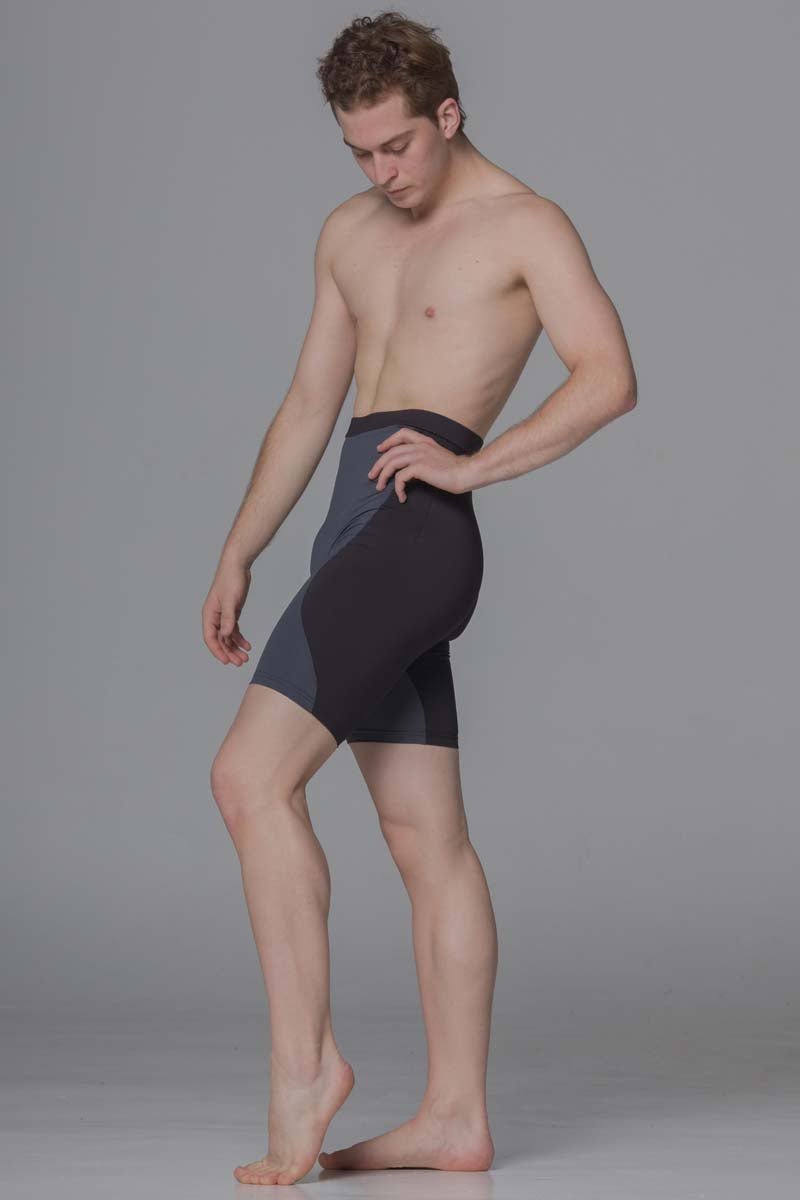 Diverso Men's Double Knee Shorts - Black & Grey - THE COLLECTIVE DANCEWEARDiverso Men's Double Knee Shorts - Black & GreymSports LeggingsTHE COLLECTIVE DANCEWEAR