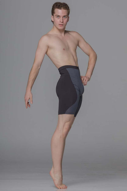 Diverso Men's Double Knee Shorts - Black & Grey - THE COLLECTIVE DANCEWEARDiverso Men's Double Knee Shorts - Black & GreymSports LeggingsTHE COLLECTIVE DANCEWEAR