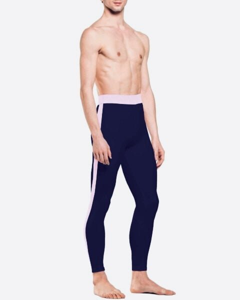 Diverso Men's Eco Tights - Blue with Contrasting Pink - THE COLLECTIVE DANCEWEARDiverso Men's Eco Tights - Blue with Contrasting Pink#mSports LeggingsTHE COLLECTIVE DANCEWEAR