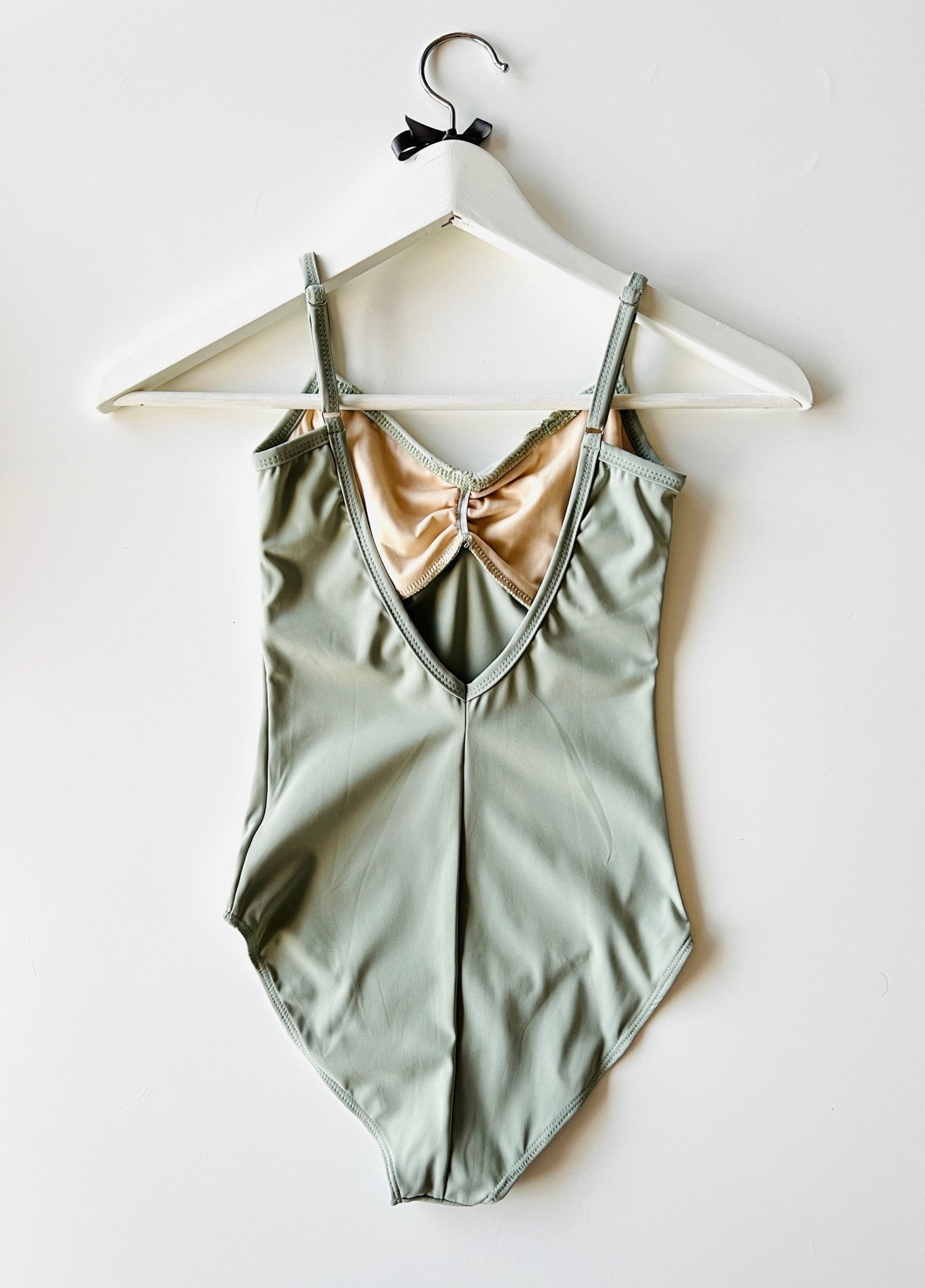 Embroidered Camisole Leotard With Ruching Sage THE COLLECTIVE DANCEWEAR embroidered-camisole-leotard-with-ruching-sage-the-collective-dancewear