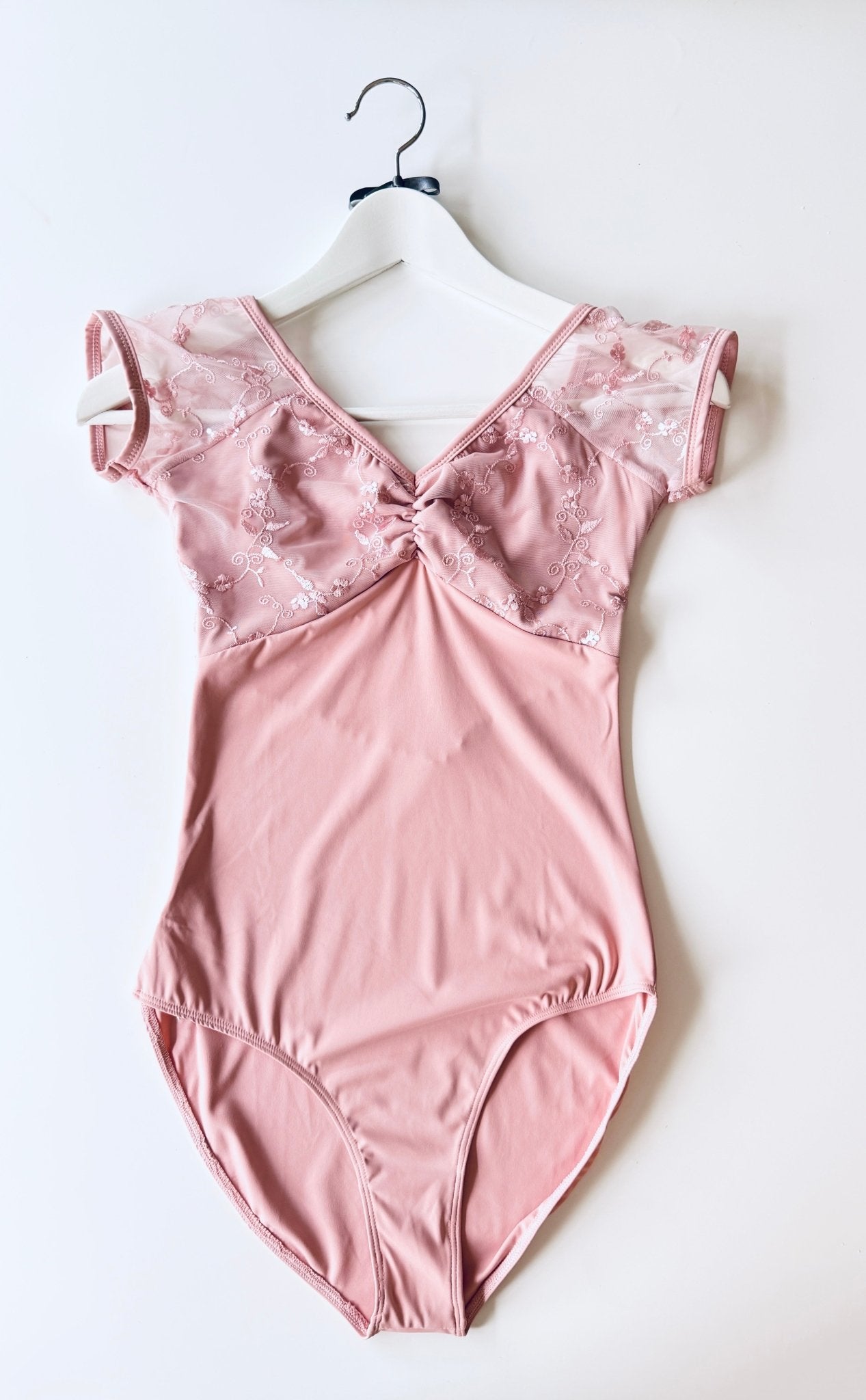 Embroidered Cap Sleeve Leotard - Pink - THE COLLECTIVE DANCEWEAREmbroidered Cap Sleeve Leotard - PinkmLeotardTHE COLLECTIVE DANCEWEAR