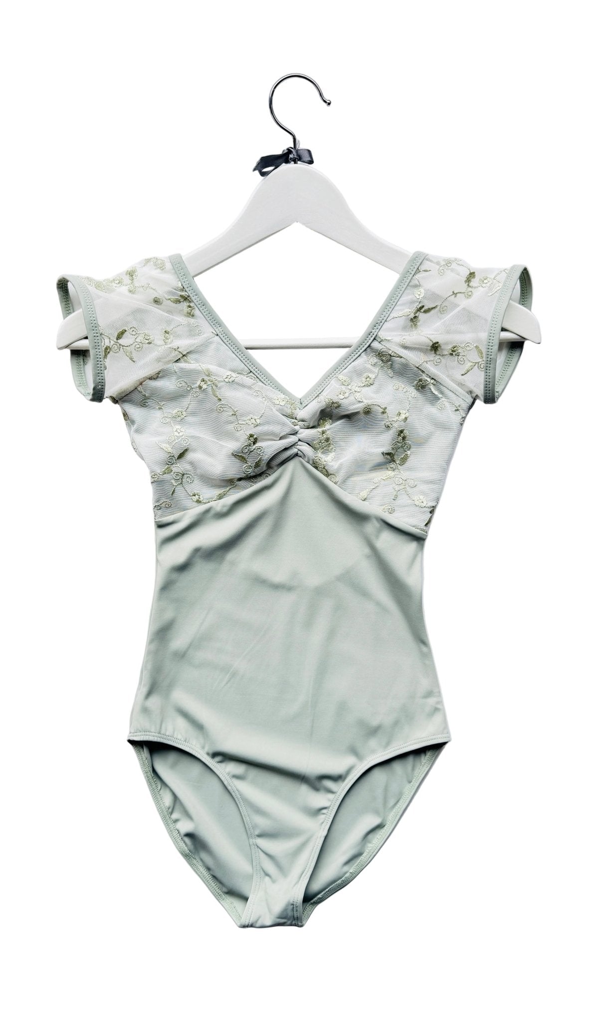Embroidered Cap Sleeve Leotard - Sage - THE COLLECTIVE DANCEWEAREmbroidered Cap Sleeve Leotard - SagemLeotardTHE COLLECTIVE DANCEWEAR