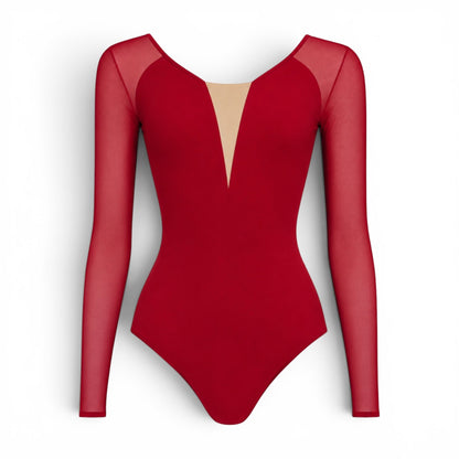 Grishko Carlotta Sleeved Leotard - Red - Collective DancewearGrishko Carlotta Sleeved Leotard - Red#mLeotardCollective Dancewear
