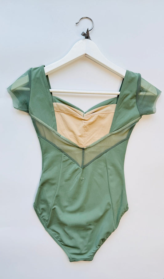 Grishko Effie Cap Sleeve Leotard with Mesh - Olive - THE COLLECTIVE DANCEWEARGrishko Effie Cap Sleeve Leotard with Mesh - OlivemLeotardTHE COLLECTIVE DANCEWEAR