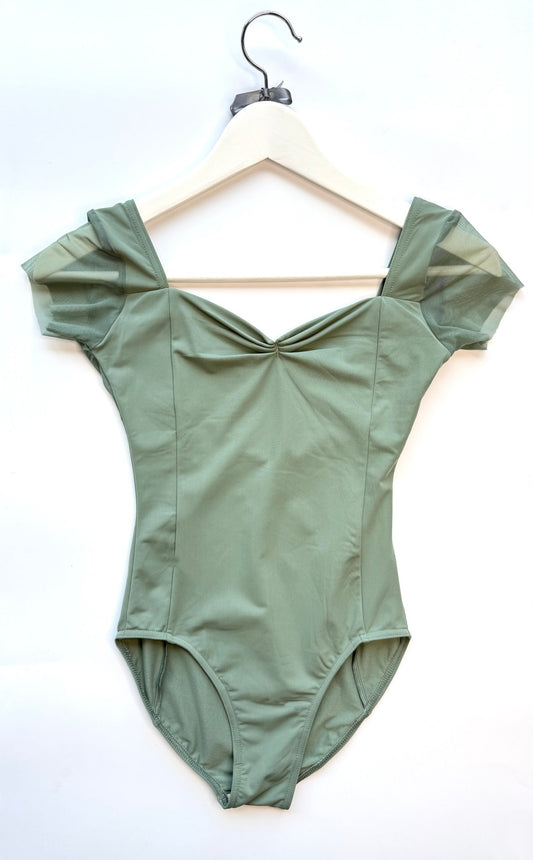 Grishko Effie Cap Sleeve Leotard with Mesh - Olive - THE COLLECTIVE DANCEWEARGrishko Effie Cap Sleeve Leotard with Mesh - OlivemLeotardTHE COLLECTIVE DANCEWEAR