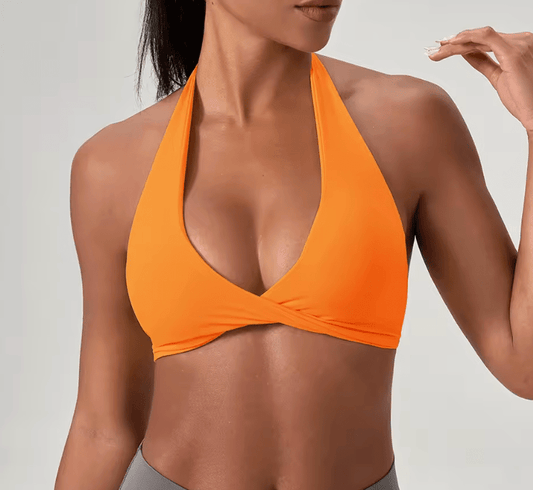 Halter Neck Dance Top w. Twisted Front - Orange - THE COLLECTIVE DANCEWEARHalter Neck Dance Top w. Twisted Front - OrangemSports TopTHE COLLECTIVE DANCEWEAR