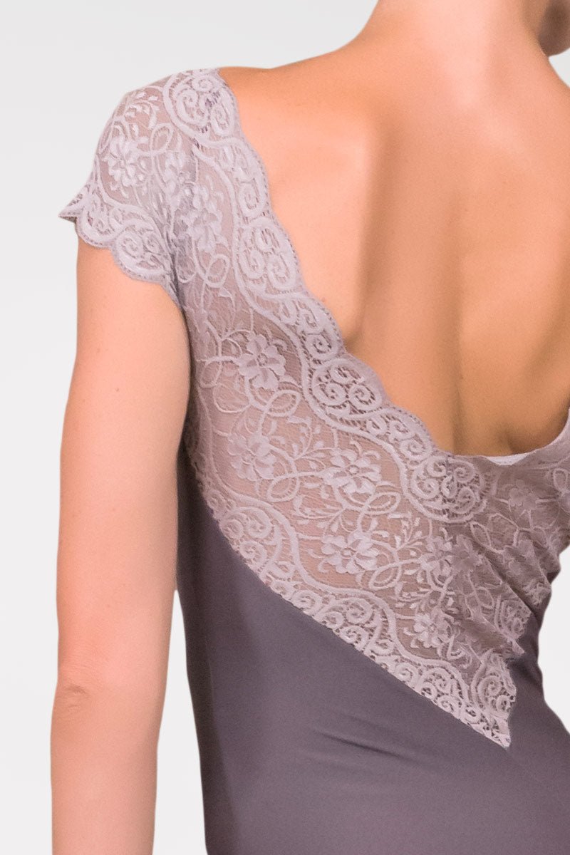 Harmony Cap Sleeve Leotard With Lace Back - Dark Taupe - Collective DancewearHarmony Cap Sleeve Leotard With Lace Back - Dark Taupe#mLeotardCollective Dancewear