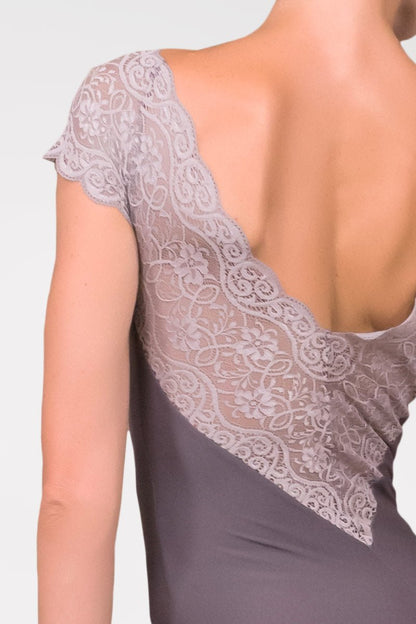Harmony Cap Sleeve Leotard With Lace Back - Dark Taupe - Collective DancewearHarmony Cap Sleeve Leotard With Lace Back - Dark Taupe#mLeotardCollective Dancewear