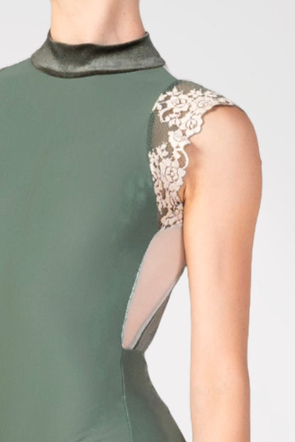 Harmony Olive Green High Neck - THE COLLECTIVE DANCEWEARHarmony Olive Green High NeckmLeotardTHE COLLECTIVE DANCEWEAR