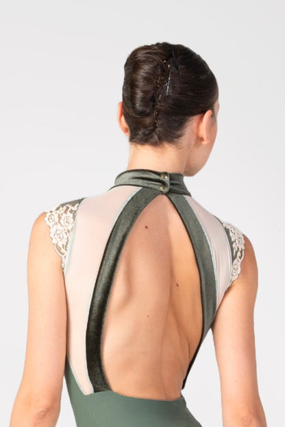 Harmony Olive Green High Neck - THE COLLECTIVE DANCEWEARHarmony Olive Green High NeckmLeotardTHE COLLECTIVE DANCEWEAR