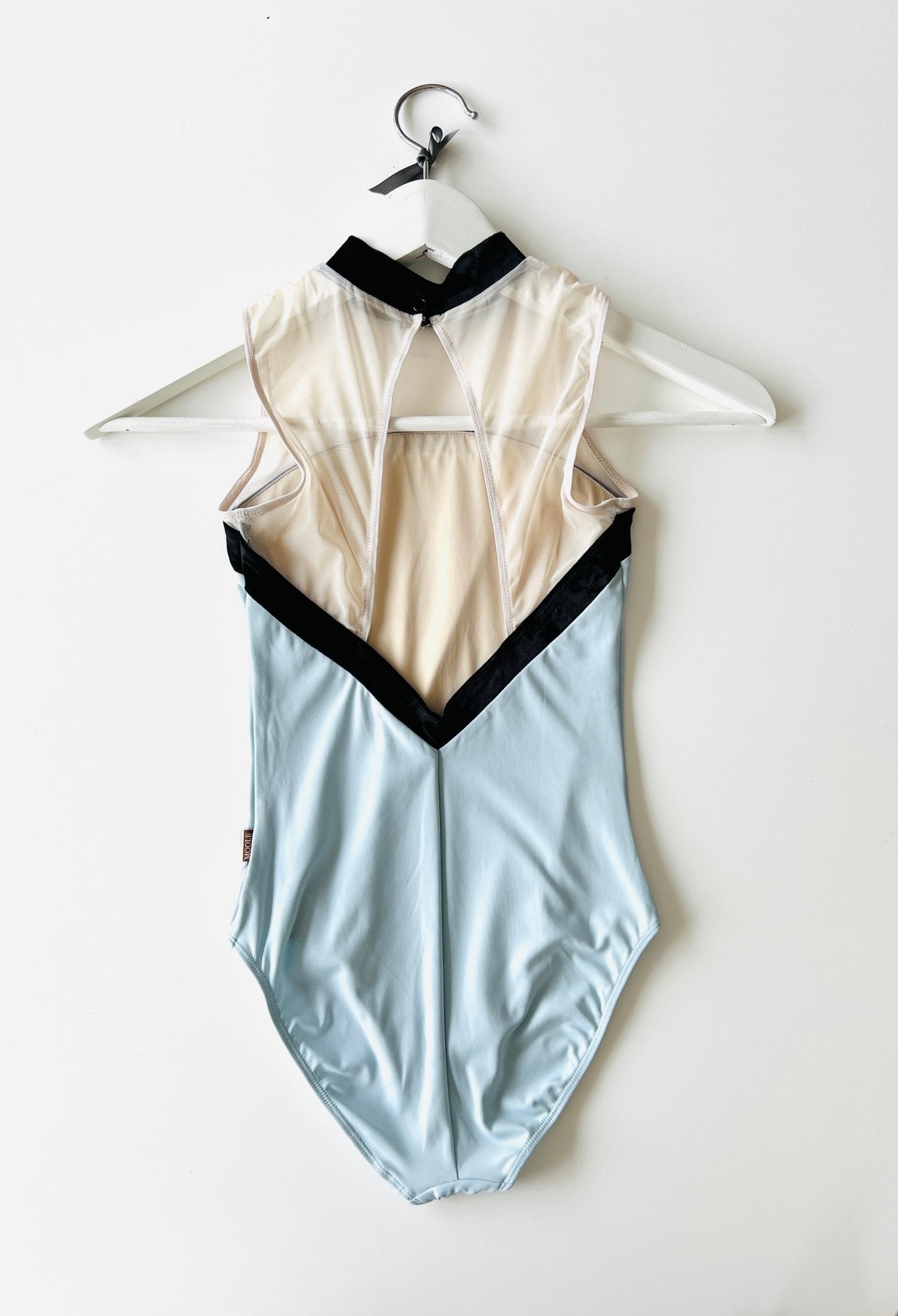 High Neck Leotard - Pastel Blue with Black Velour Trim - Kids Collection - THE COLLECTIVE DANCEWEARHigh Neck Leotard - Pastel Blue with Black Velour Trim - Kids Collection#mLeotardTHE COLLECTIVE DANCEWEAR