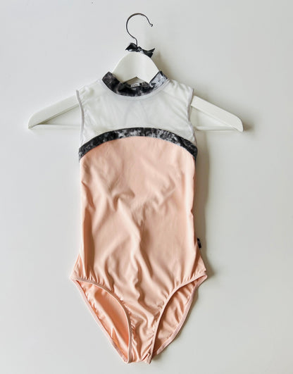 High Neck Leotard - Pastel Pink with Grey Velour Trim - Kids Collection - THE COLLECTIVE DANCEWEARHigh Neck Leotard - Pastel Pink with Grey Velour Trim - Kids Collection#mLeotardTHE COLLECTIVE DANCEWEAR