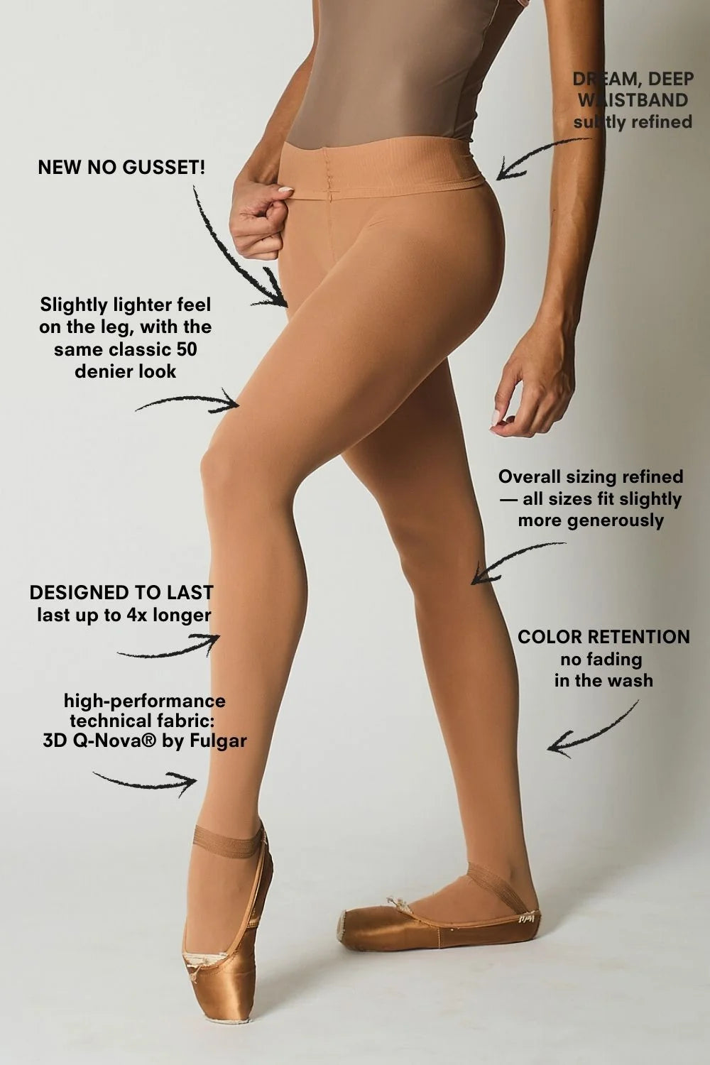 Imperfect Pointes Ballet Tights Convertible - Bronze