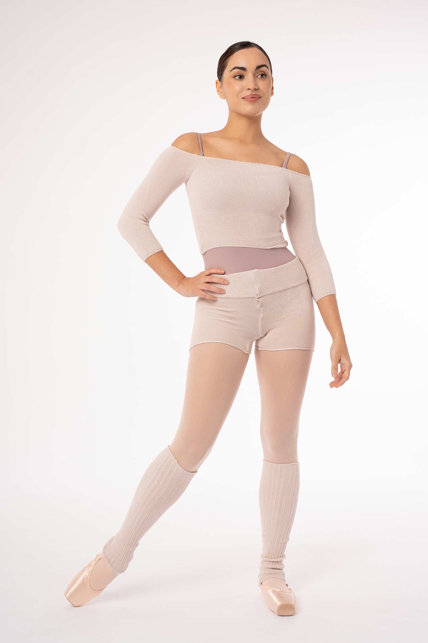 Intermezzo Dotti Knitted Shorts in Bamboo - Pale Cream