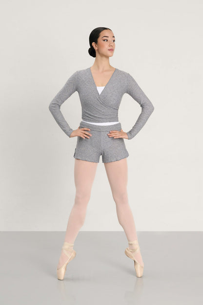 Intermezzo Gewn Knitted Wrap Cardigan - Grey Metallic - THE COLLECTIVE DANCEWEARIntermezzo Gewn Knitted Wrap Cardigan - Grey Metallicmwarm upsTHE COLLECTIVE DANCEWEAR