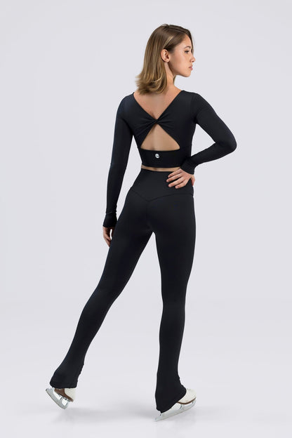 Intermezzo Grayson Long Sleeve Crop Top - Black - THE COLLECTIVE DANCEWEARIntermezzo Grayson Long Sleeve Crop Top - BlackmSports TopTHE COLLECTIVE DANCEWEAR