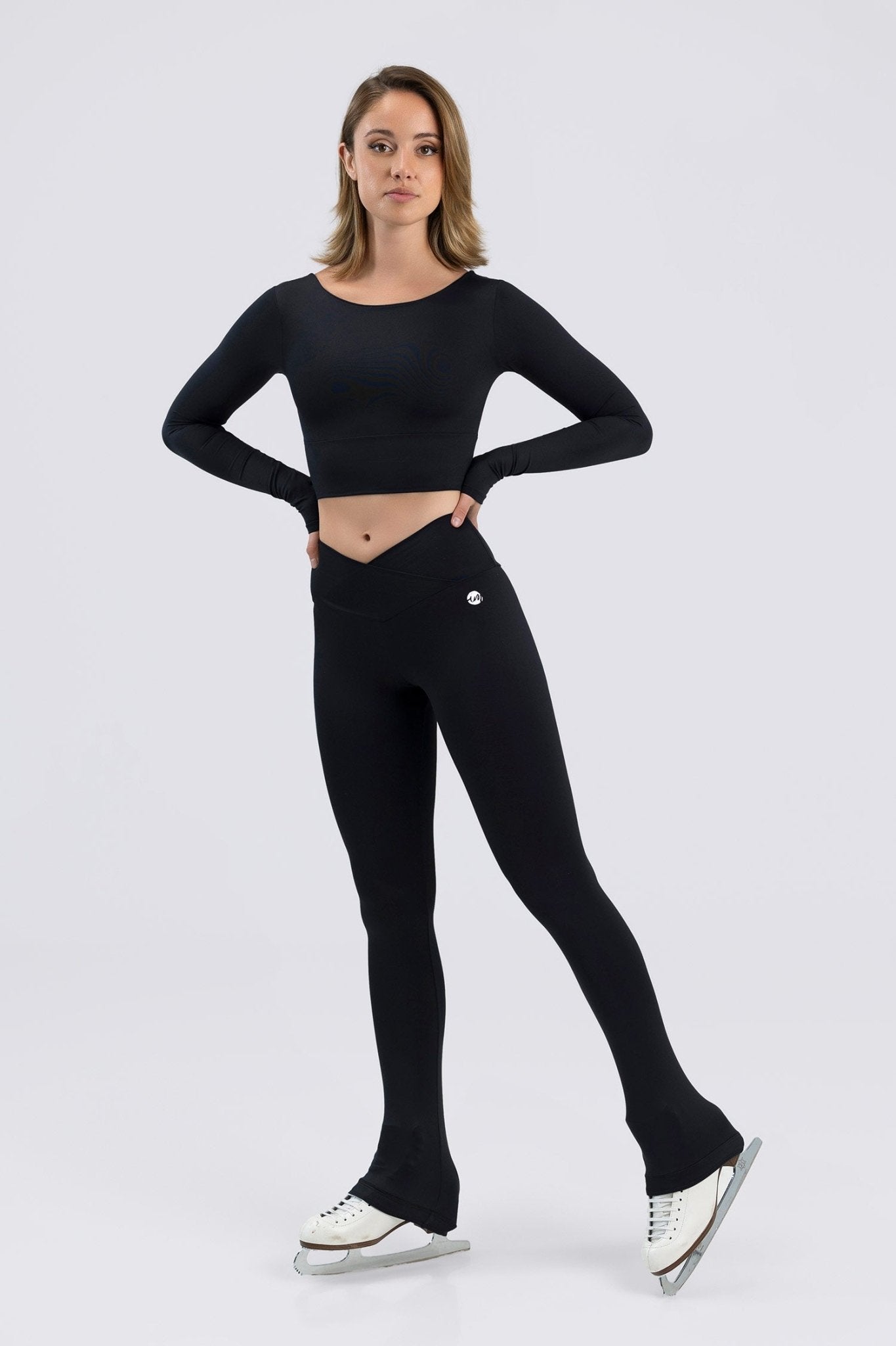 Intermezzo Grayson Long Sleeve Crop Top - Black - THE COLLECTIVE DANCEWEARIntermezzo Grayson Long Sleeve Crop Top - BlackmSports TopTHE COLLECTIVE DANCEWEAR