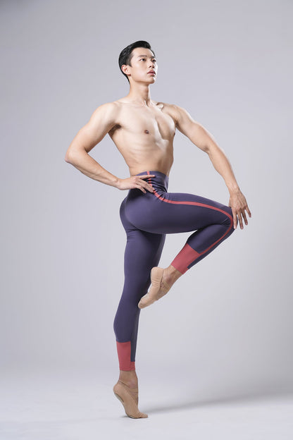 KeithLink Plum Purple Tights with Burnt Coral Stripe - THE COLLECTIVE DANCEWEARKeithLink Plum Purple Tights with Burnt Coral Stripe#mSports LeggingsTHE COLLECTIVE DANCEWEAR