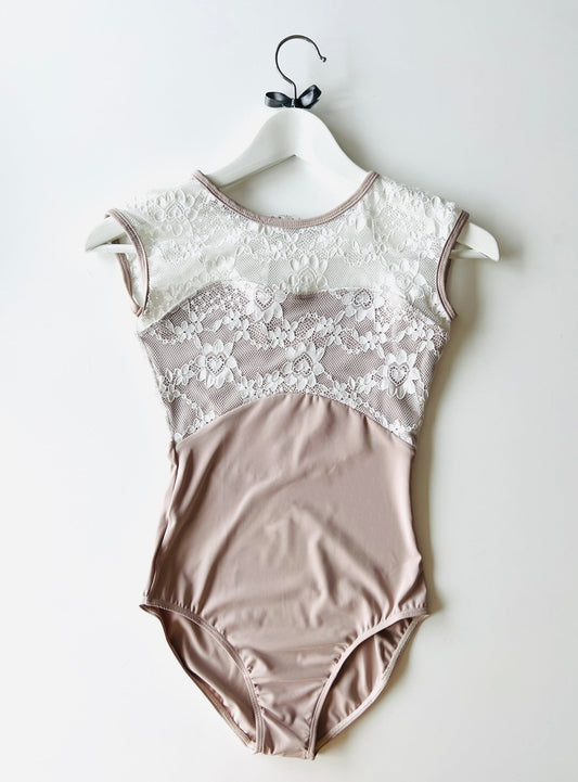 THE COLLECTIVE DANCEWEAR Lace Cap Sleeve Leotard - Dusky Pink#mLeotardTHE COLLECTIVE DANCEWEAR