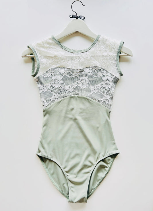 Lace Cap Sleeve Leotard - Sage - THE COLLECTIVE DANCEWEARLace Cap Sleeve Leotard - Sage#mLeotardTHE COLLECTIVE DANCEWEAR