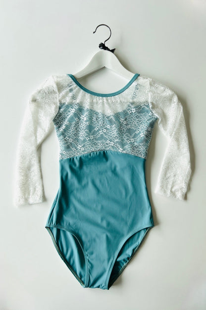 Lace Sleeve Leotard - Aqua#mLeotardTHE COLLECTIVE DANCEWEAR