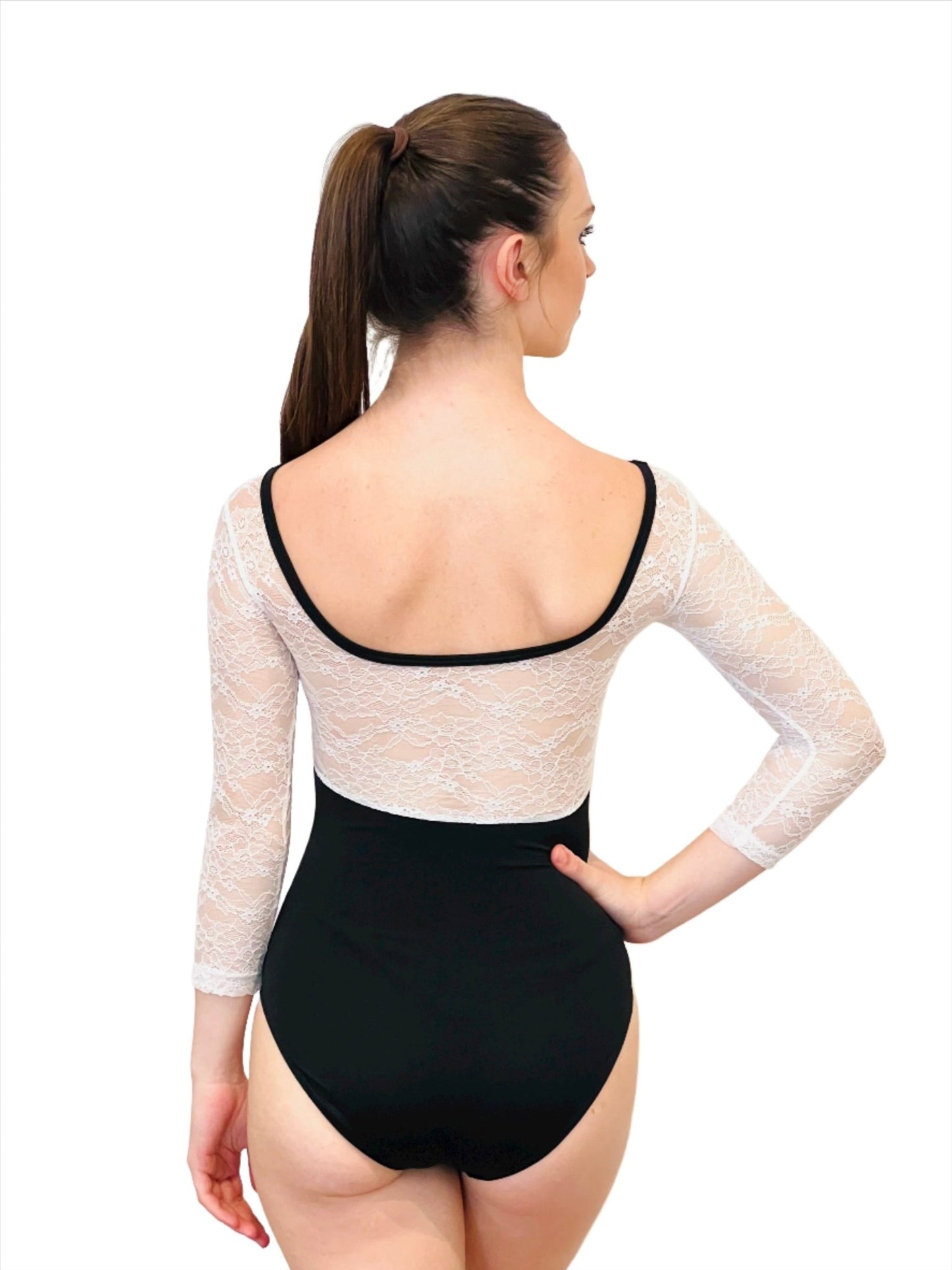 Lace Sleeve Leotard - Black - THE COLLECTIVE DANCEWEAR Lace Sleeve Leotard - Black#mLeotardTHE COLLECTIVE DANCEWEAR