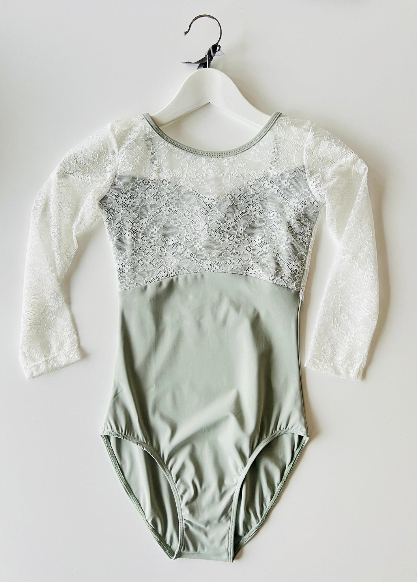 Lace Sleeve Leotard - Sage - THE COLLECTIVE DANCEWEARLace Sleeve Leotard - Sage#mLeotardTHE COLLECTIVE DANCEWEAR