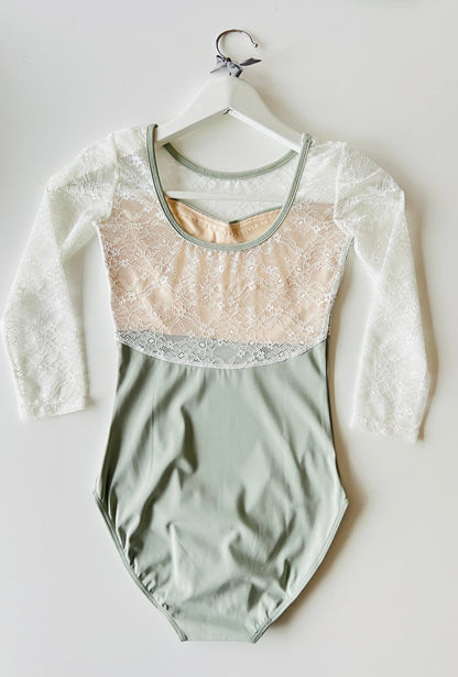 Lace Sleeve Leotard - Sage - THE COLLECTIVE DANCEWEARLace Sleeve Leotard - Sage#mLeotardTHE COLLECTIVE DANCEWEAR