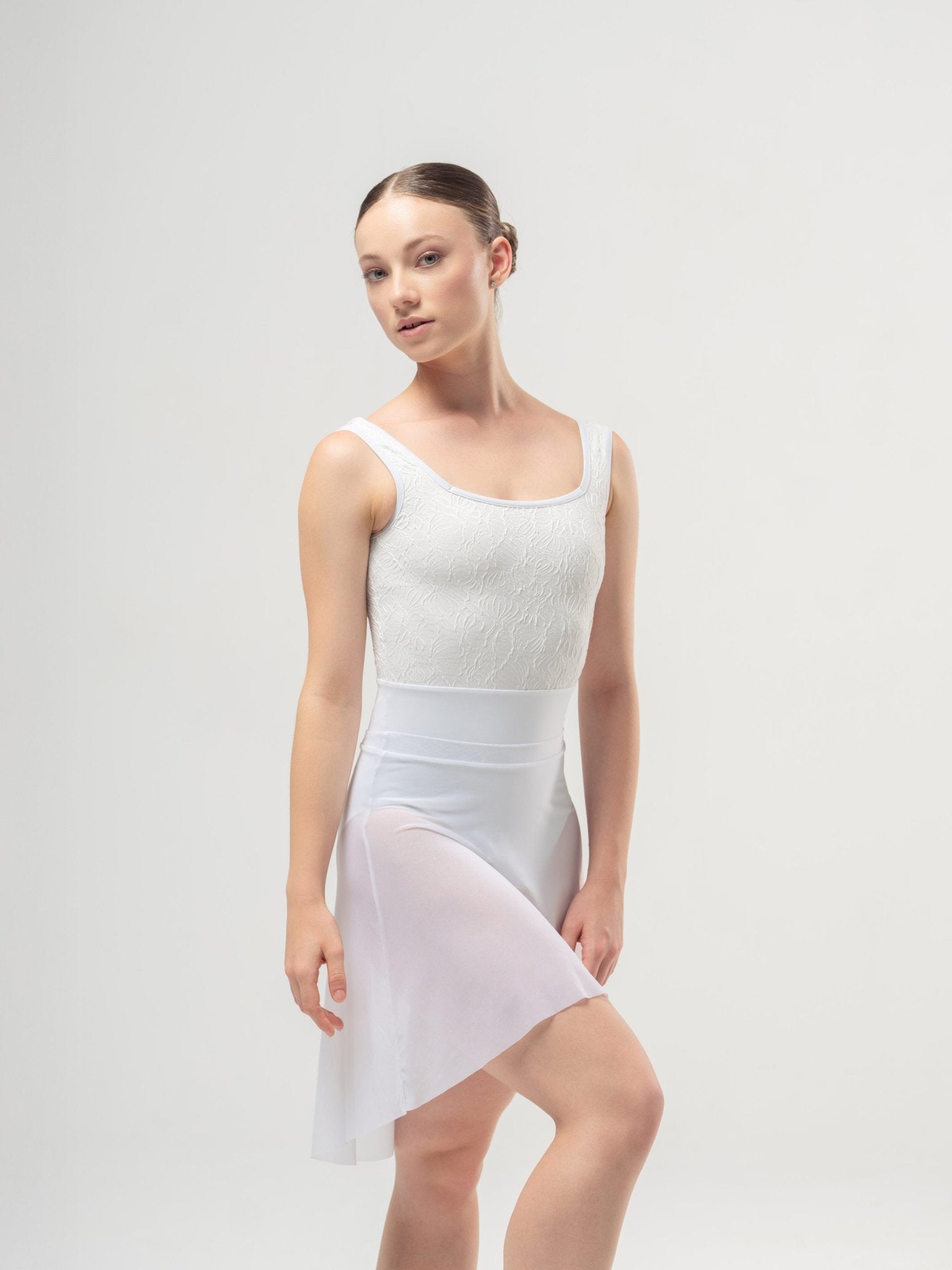 Mara Flora Leotard - Pearl White - THE COLLECTIVE DANCEWEARMara Flora Leotard - Pearl WhitemLeotardTHE COLLECTIVE DANCEWEAR