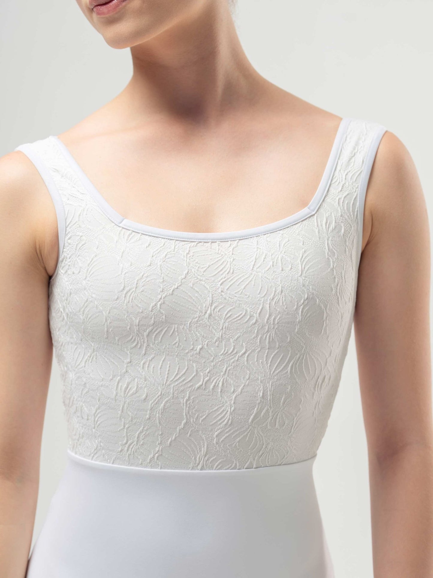 Mara Flora Leotard - Pearl White - THE COLLECTIVE DANCEWEARMara Flora Leotard - Pearl WhitemLeotardTHE COLLECTIVE DANCEWEAR