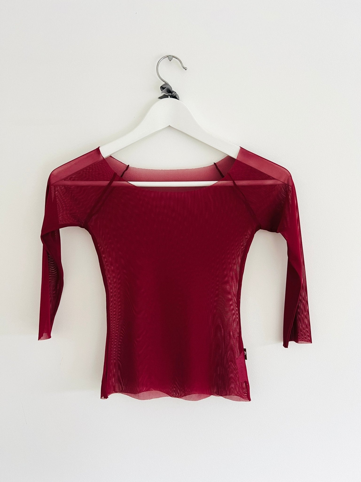 Mesh Top 3/4 Sleeve - Red - THE COLLECTIVE DANCEWEARMesh Top 3/4 Sleeve - Red#mWARMUPSTHE COLLECTIVE DANCEWEAR