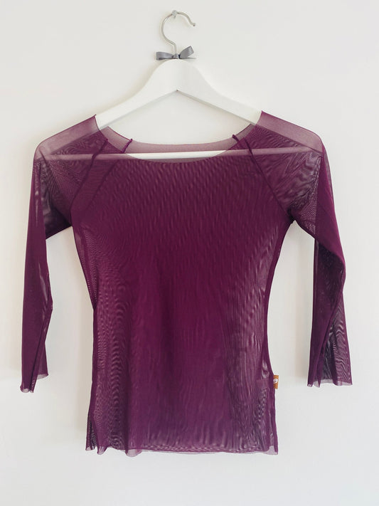 Mesh Top 3/4 Sleeve - Rich Plum - THE COLLECTIVE DANCEWEARMesh Top 3/4 Sleeve - Rich Plum#mWARMUPSTHE COLLECTIVE DANCEWEAR