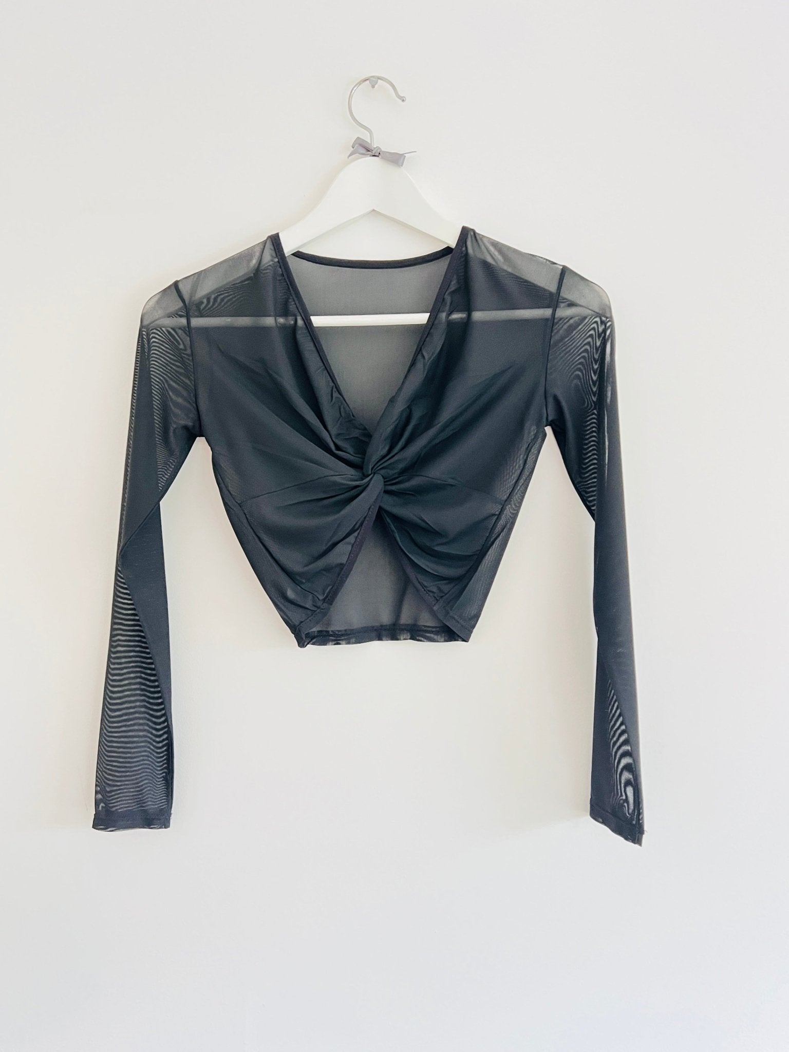 Mesh Top - Twisted Front - Black - THE COLLECTIVE DANCEWEARMesh Top - Twisted Front - Black#mWARMUPSTHE COLLECTIVE DANCEWEAR