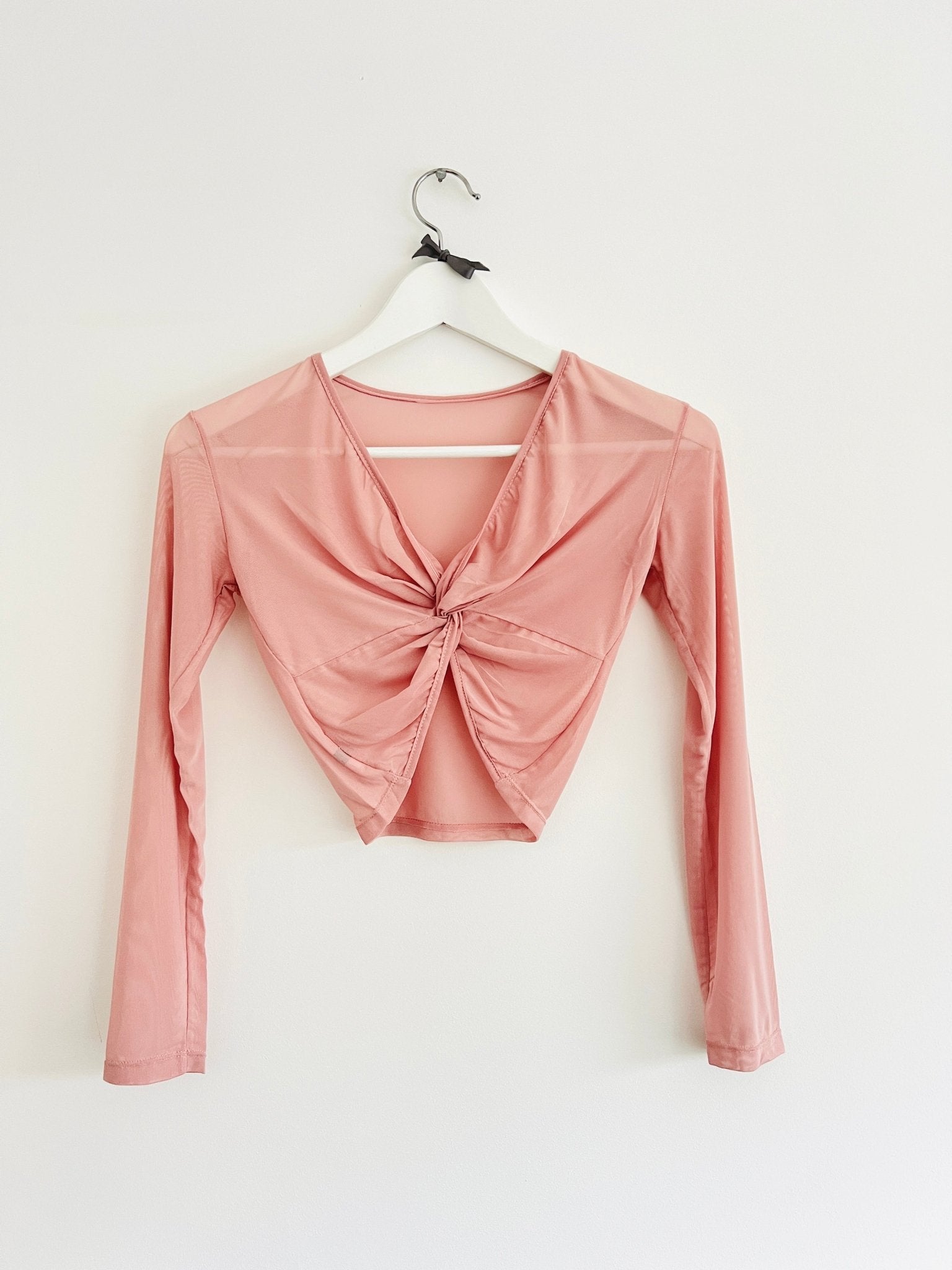 Mesh Top - Twisted Front - Pink - THE COLLECTIVE DANCEWEARMesh Top - Twisted Front - Pink#mWARMUPSTHE COLLECTIVE DANCEWEAR