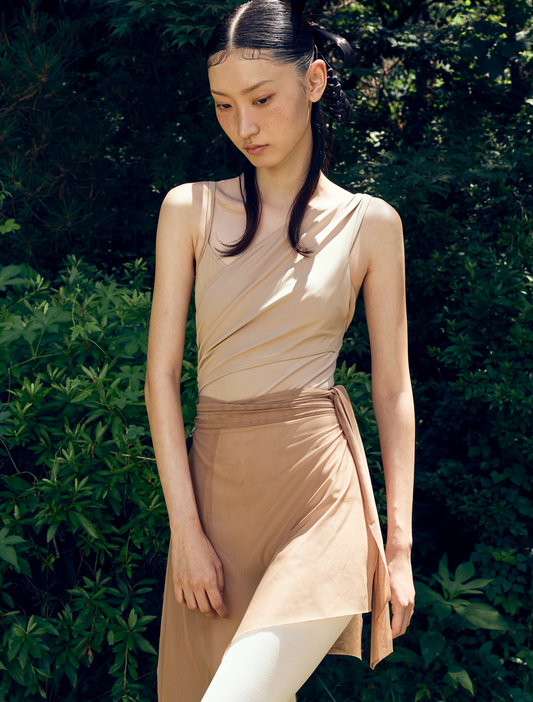 Taecho SecondSkin Draped Himation Leotard - Sand