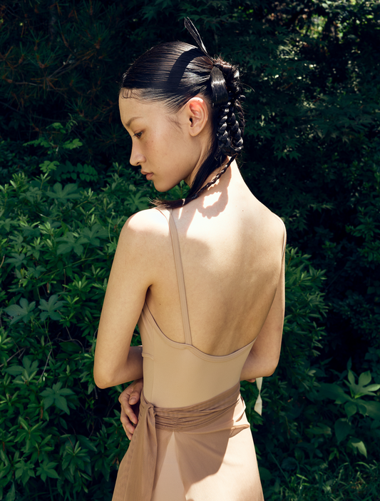 Taecho SecondSkin Draped Himation Leotard - Sand