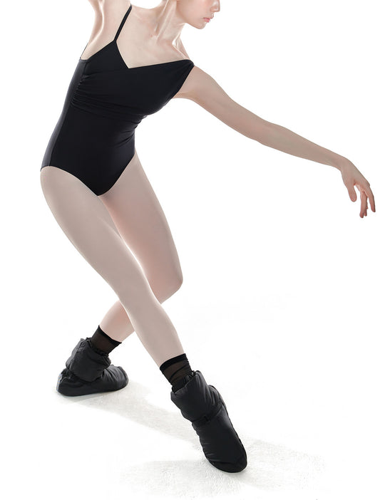 Taecho SecondSkin Draped Himation Leotard - Black
