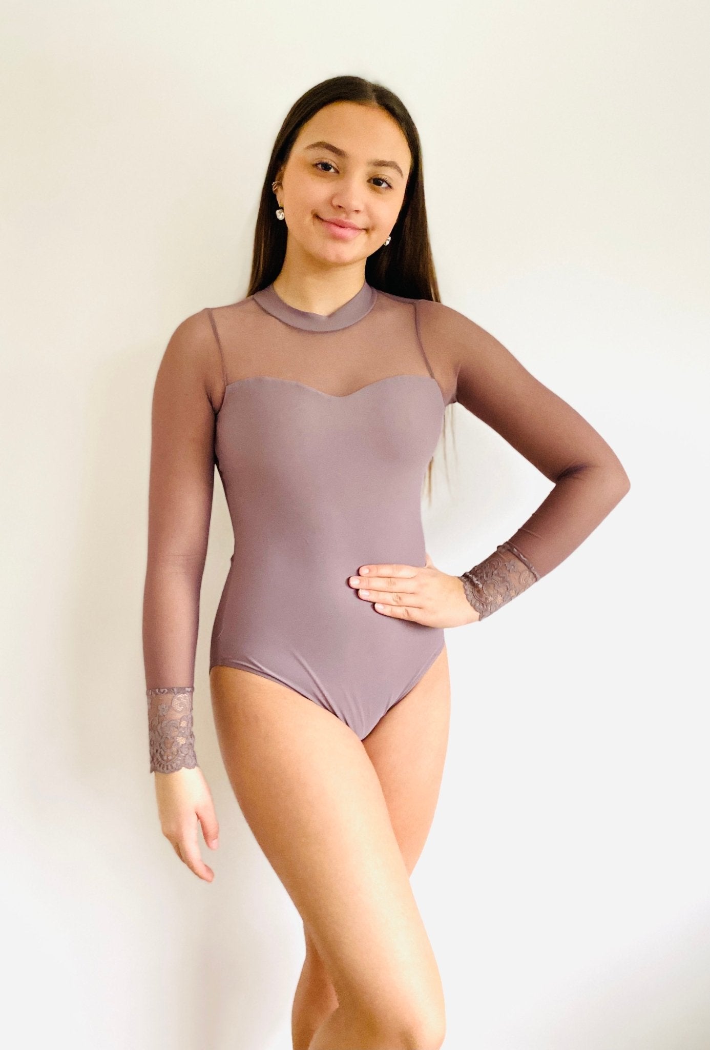 The Laced Cuff Long Sleeve Leotard - Pink - THE COLLECTIVE DANCEWEARThe Laced Cuff Long Sleeve Leotard - Pink#mLeotardTHE COLLECTIVE DANCEWEAR