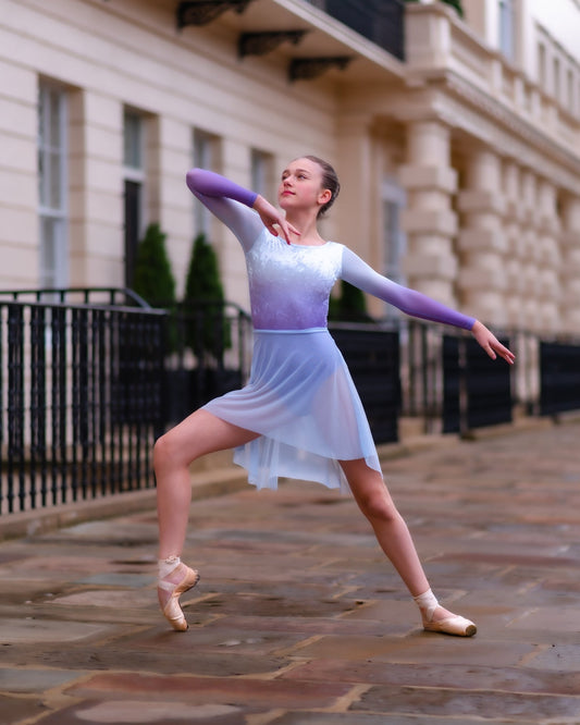 The Ombre Velour Leotard - Lilac/Ice blue - The Ombre Velour Leotard - Lilac/Ice blue#mLeotardTHE COLLECTIVE DANCEWEAR