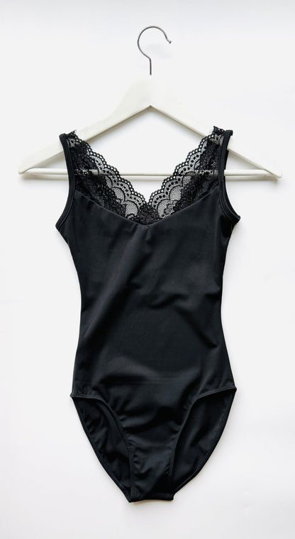 The V Neck Lace Leotard - Black - Collective DancewearThe V Neck Lace Leotard - Black#mLeotardCollective Dancewear