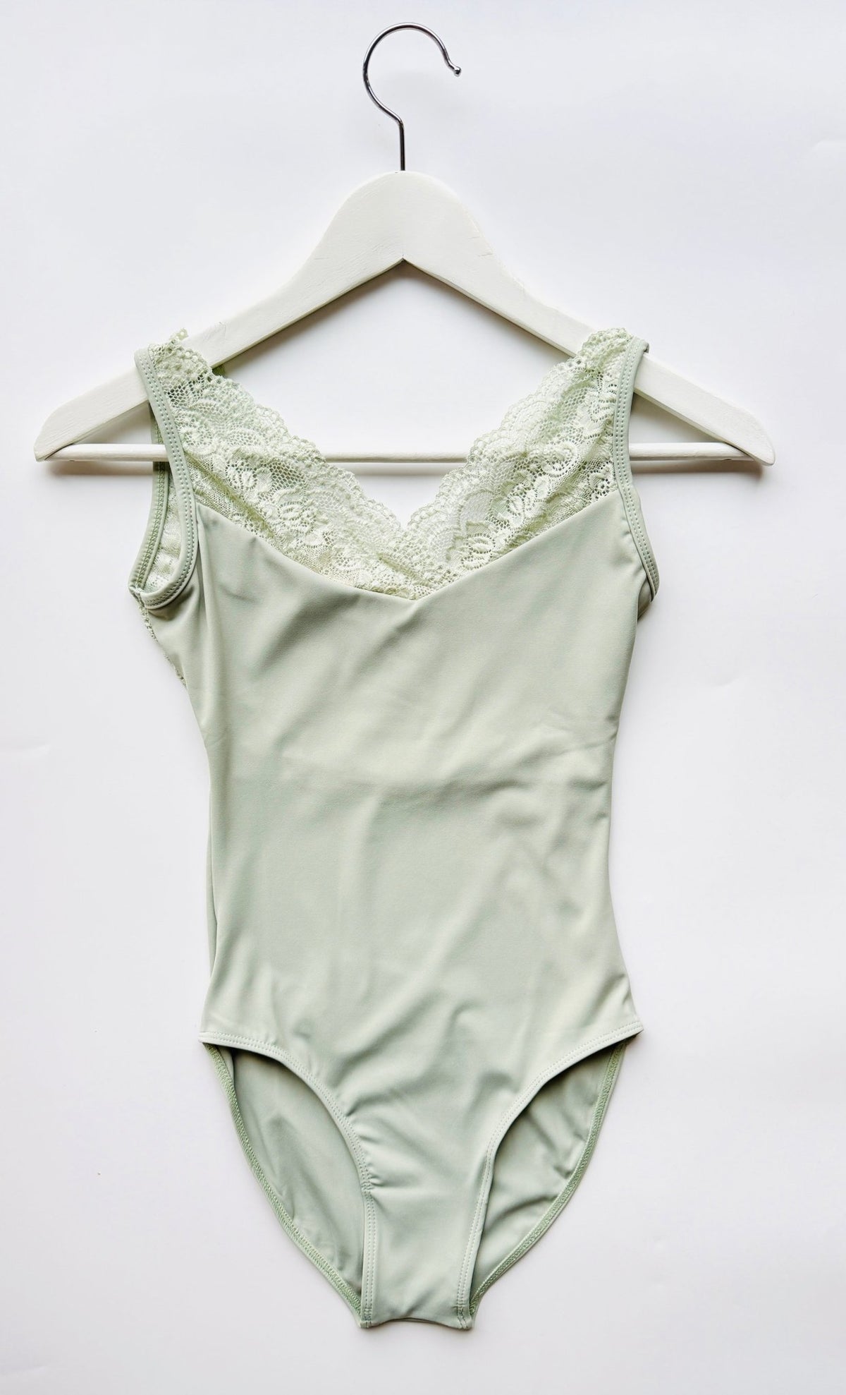 The V Neck Lace Leotard - Sage - Collective DancewearThe V Neck Lace Leotard - Sage#mLeotardCollective Dancewear