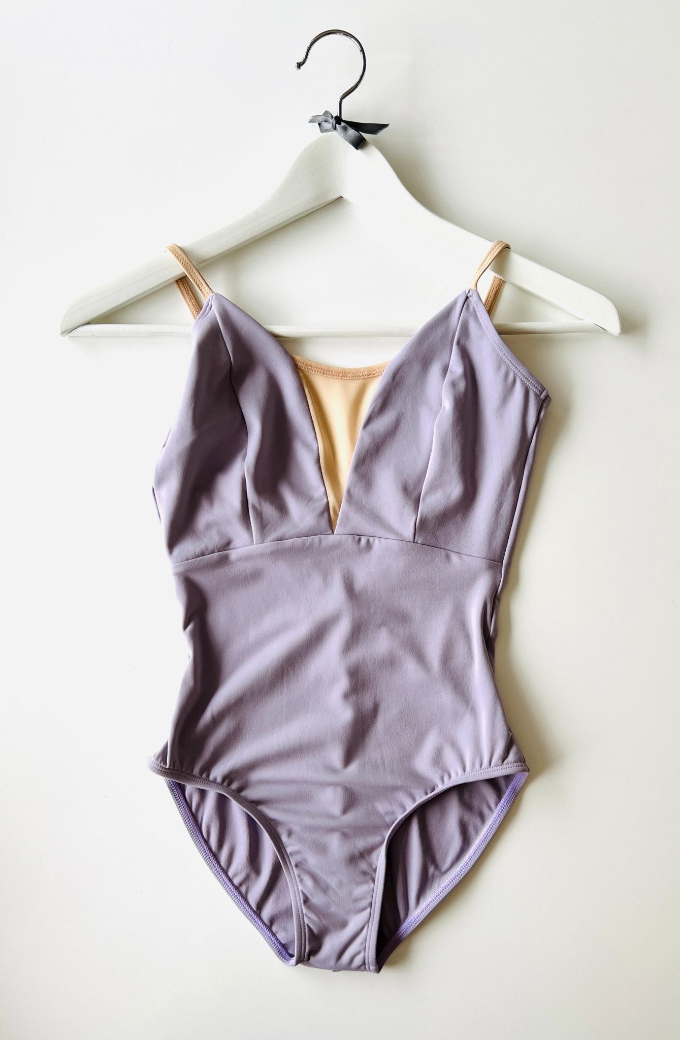 THE COLLECTIVE DANCEWEAR V Mesh Camisole Leotard - Lilac With Nude Straps#mLeotardTHE COLLECTIVE DANCEWEAR