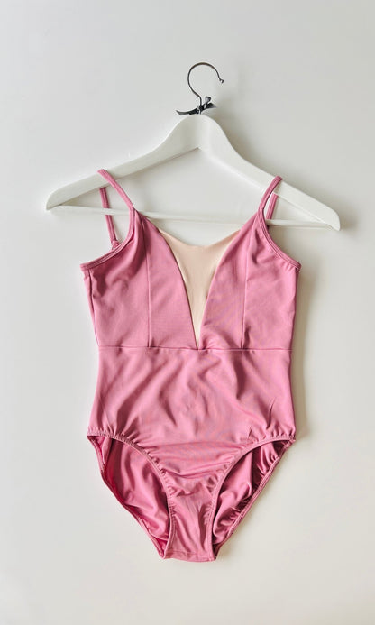 V Mesh Camisole Leotard - Pink with Pink Straps - THE COLLECTIVE DANCEWEARV Mesh Camisole Leotard - Pink with Pink Straps#mLeotardTHE COLLECTIVE DANCEWEAR