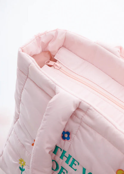 Cloud & VIctory The Weight Of My Expectations Puffer Tote Bag - Blush Pink